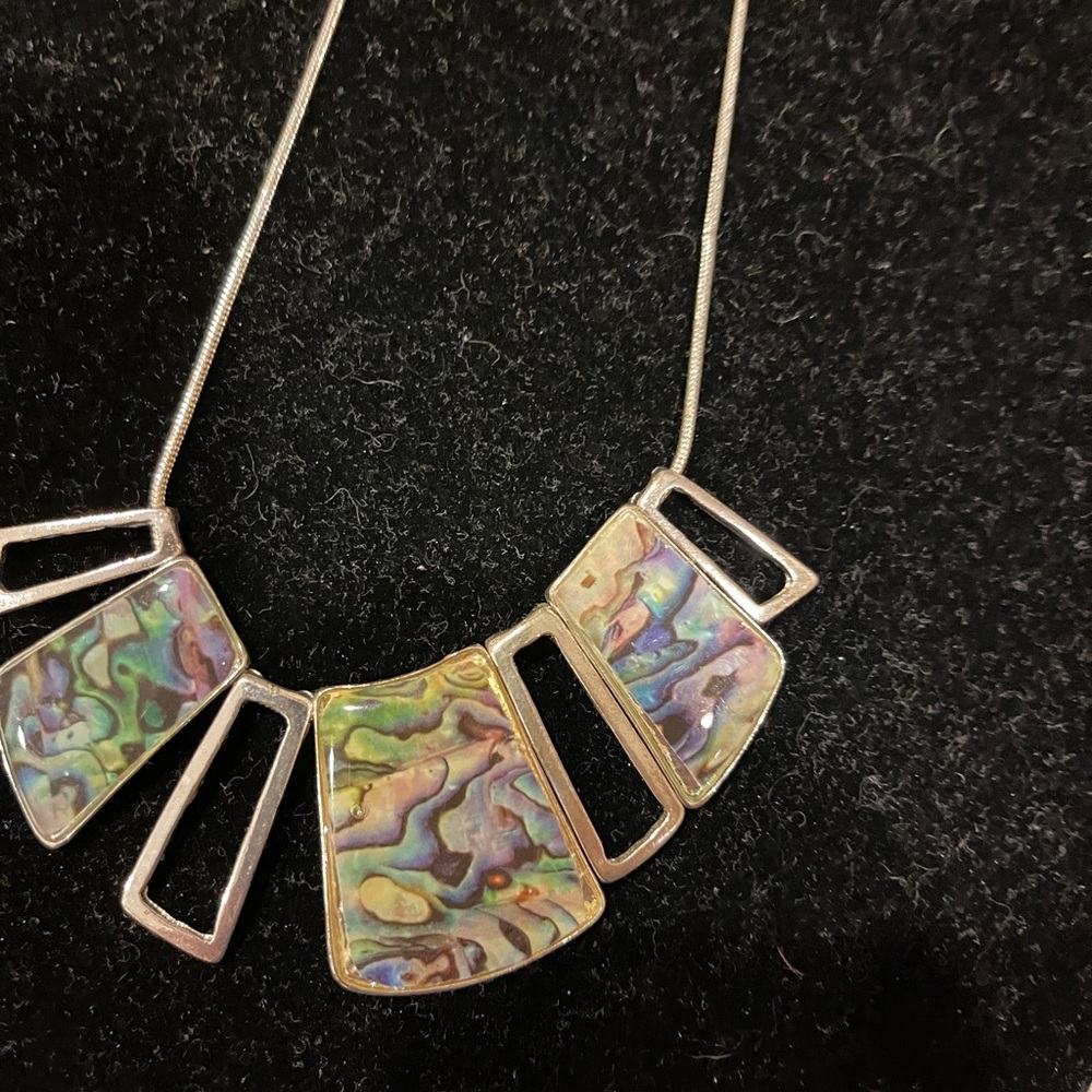 Elegant Silver and Abalone Necklace